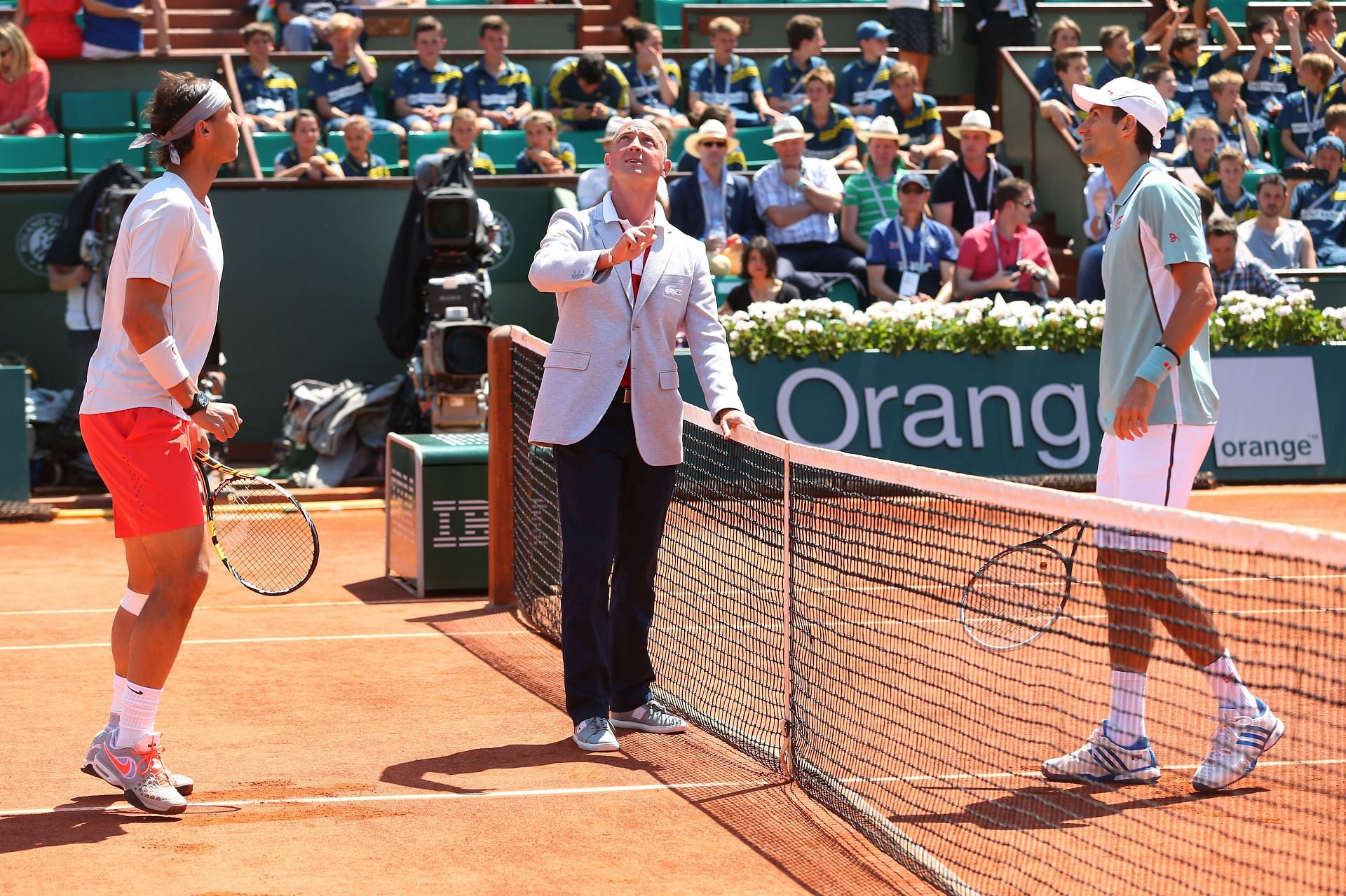 Rafael Nadal and Novak Djokovic at the 2013 French Open - Image Source: Getty